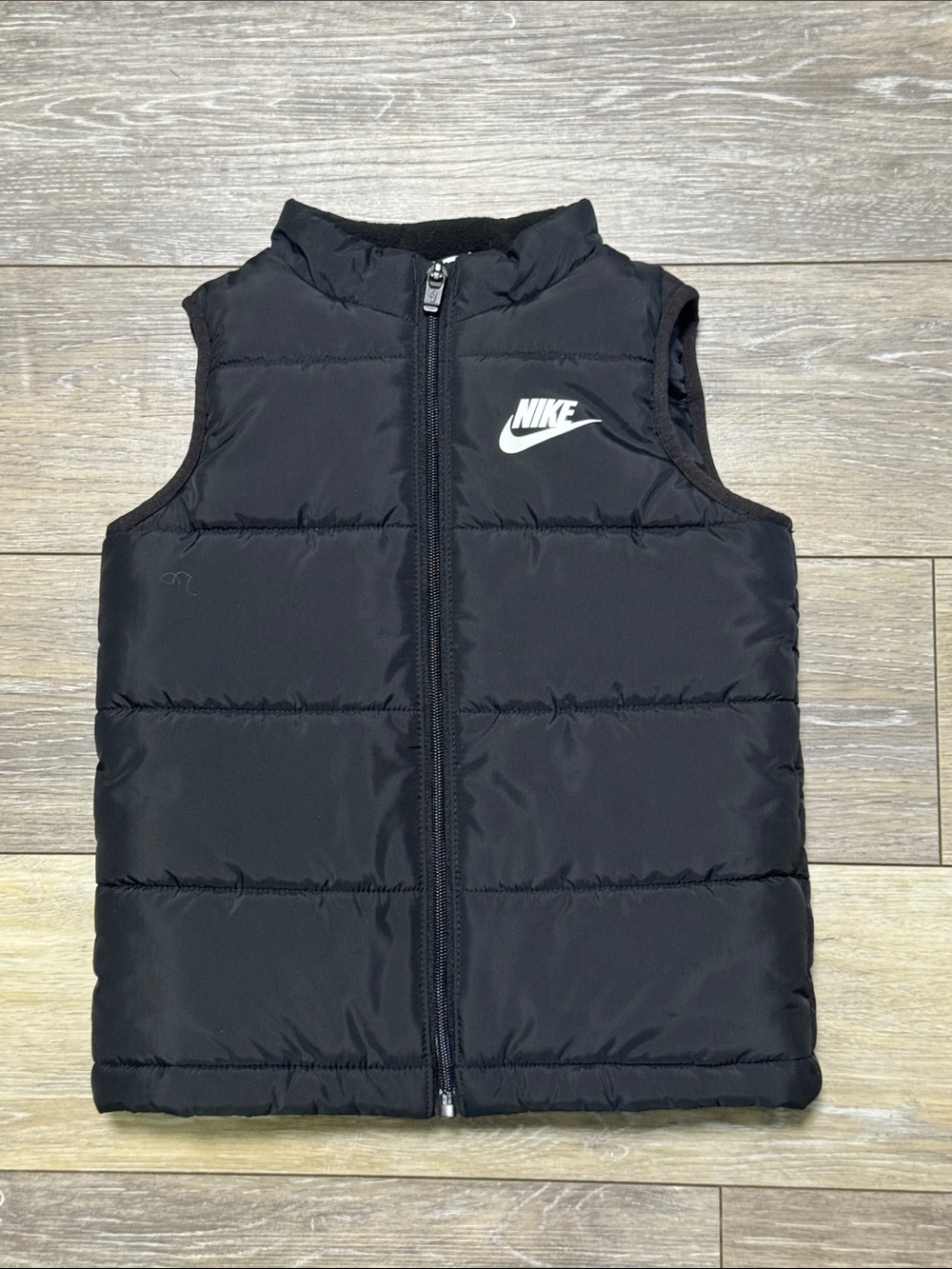 Nike Black Quilted Puffer Vest with White Logo